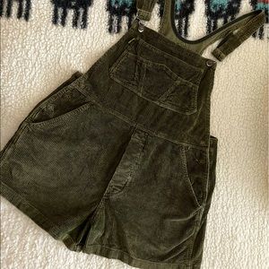 Dr Martens olive green corduroy overall shorts